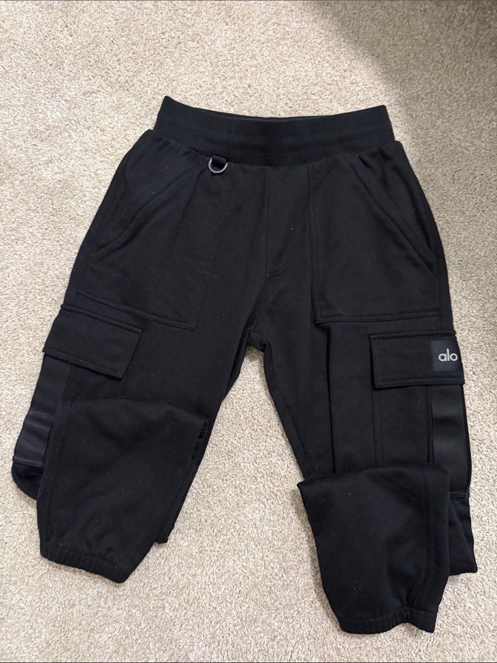 ALO Yoga Black Cargo Jogger Sweatpants
